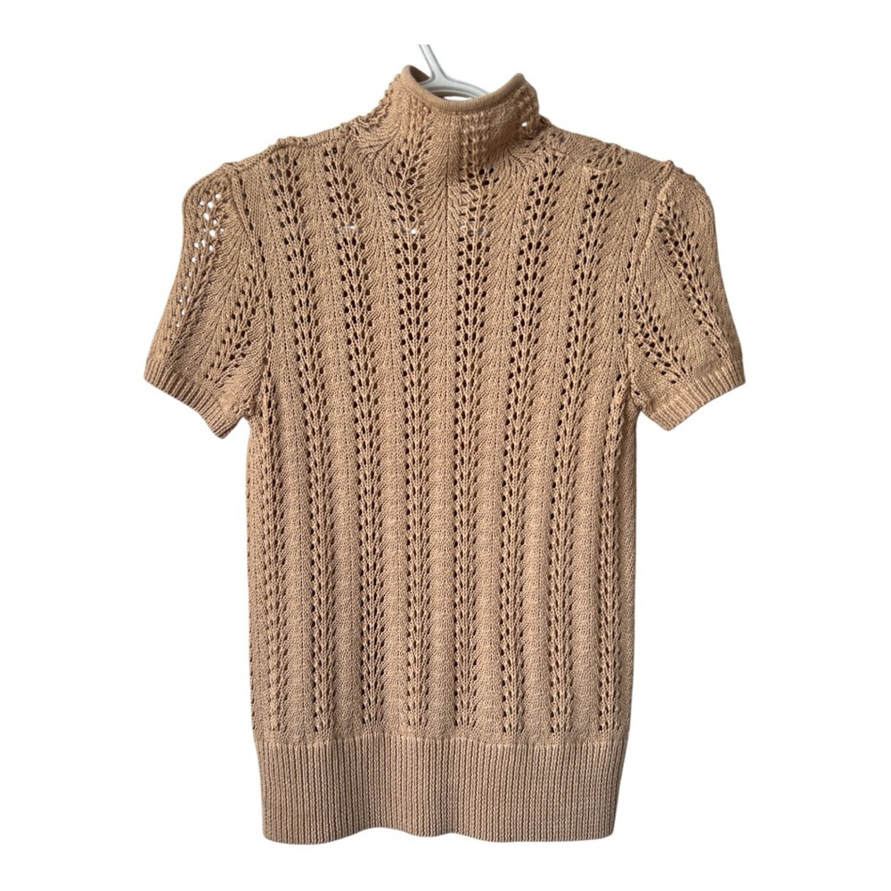 Lauren Ralph Lauren | Short Sleeve Pointelle Cotton Knit Sweater - Picture 4 of 10